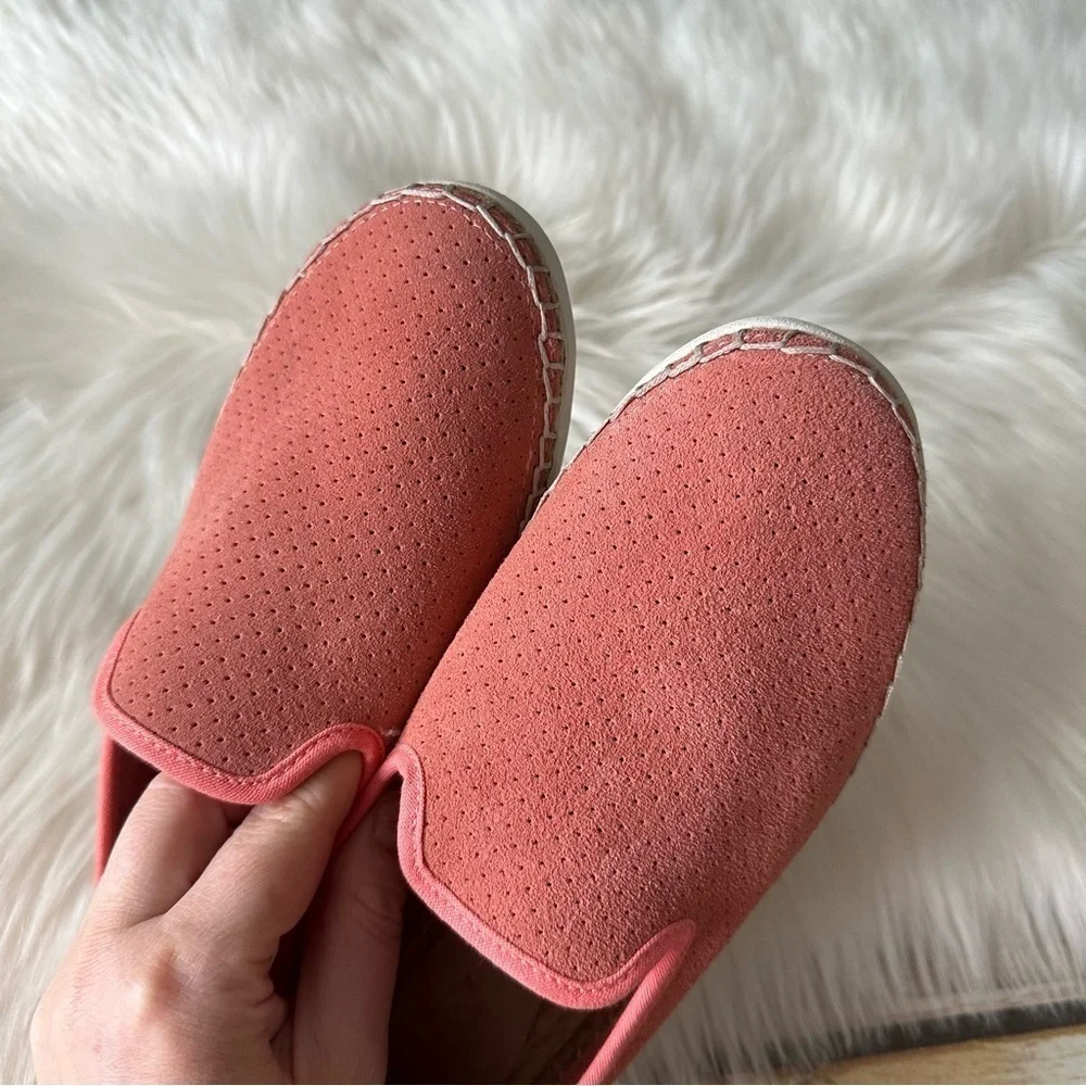 New Seavees Ocean Park Espadrilles Coral Suede Loafers Flats Shoes Sz 6.5